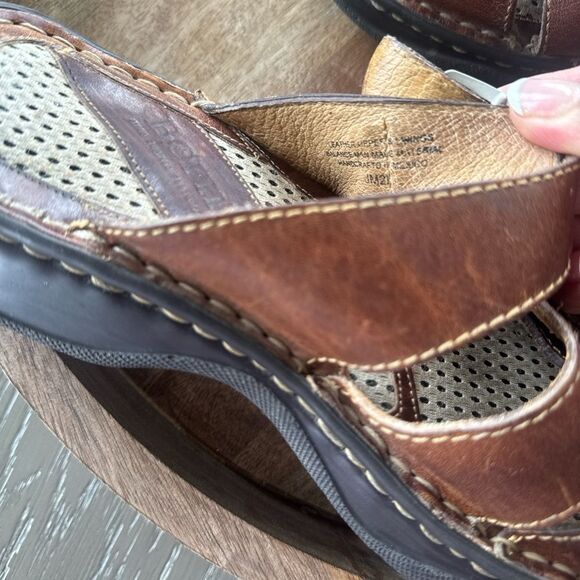 Born Vintage Brown Leather Sandals Slides with Buckle Chunky Boho Women’s Size 7 - Picture 5 of 12